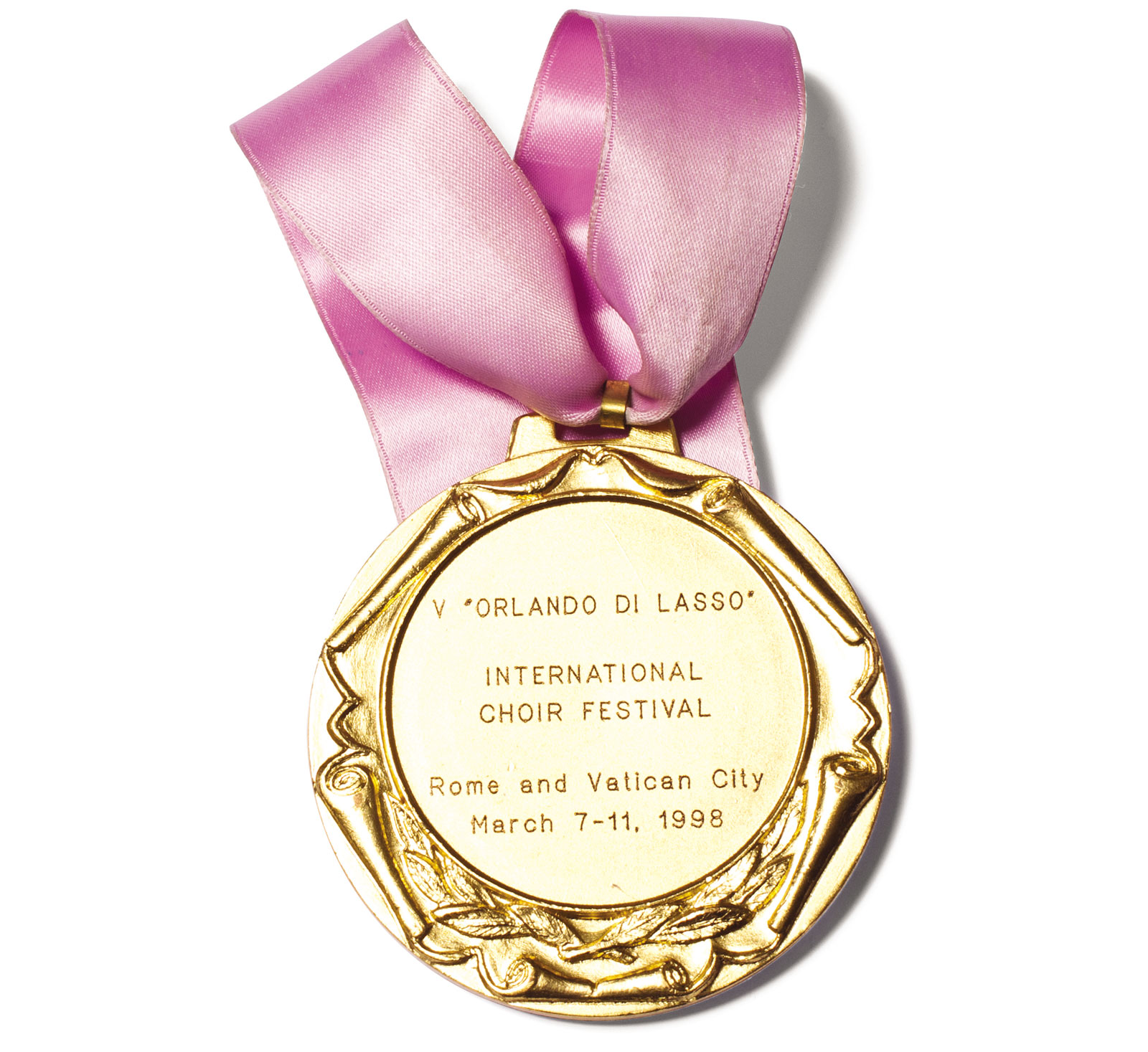 Златна медаља на Међународном хорском фестивалу ''Орландо ди Ласо'' у Риму 1998
